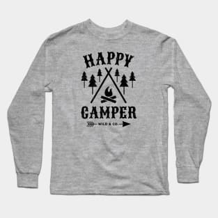 Happy Camper (Black) Long Sleeve T-Shirt